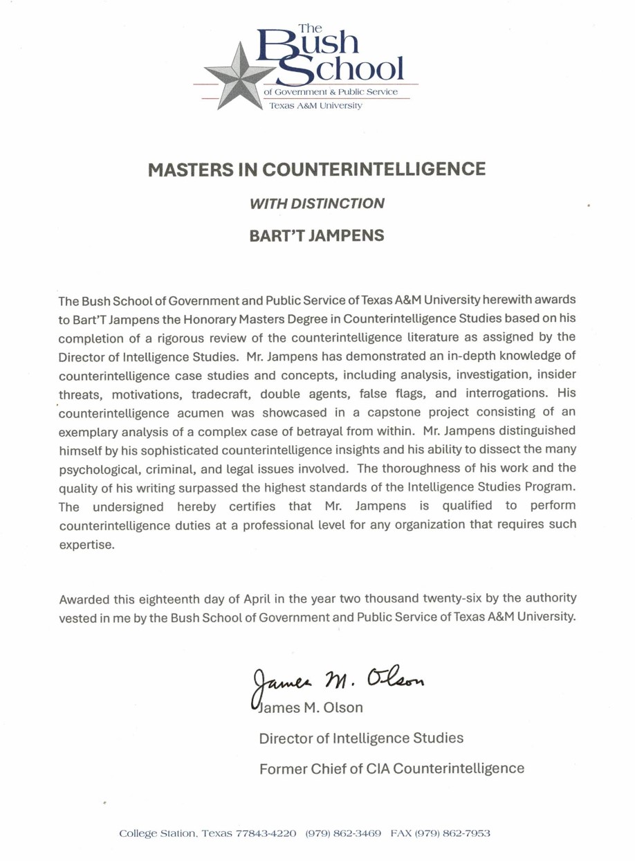 Master In Counterintelligence